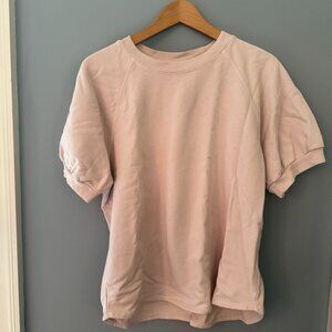 Leallo Soft Pink Short Sleeve Sweatshirt Size L